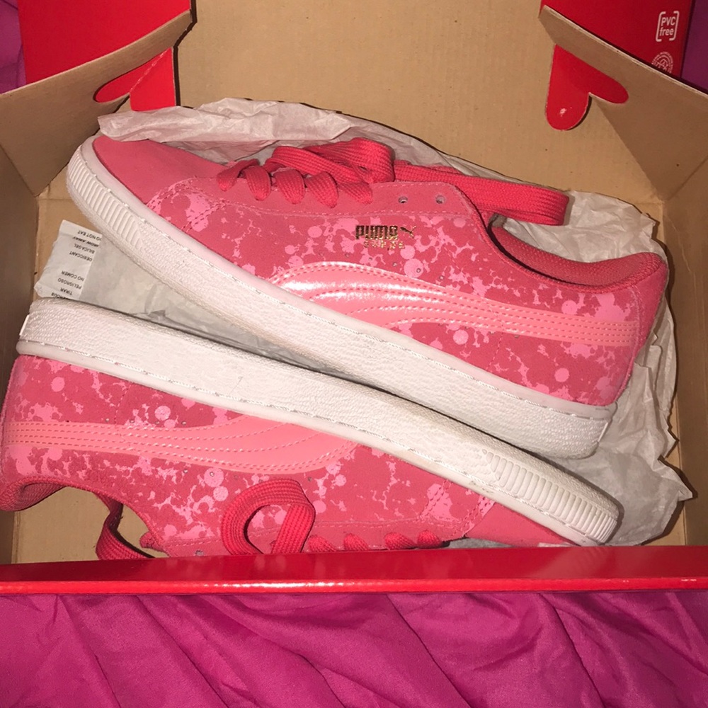 Pink puma sneakers